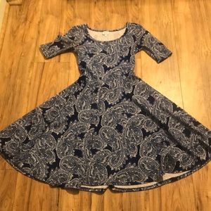 Lularoe Blue Paisley Nicole XS
